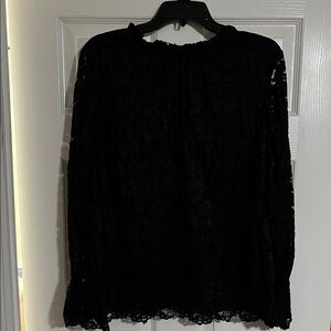 Black Lace Long Sleeve Blouse
